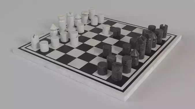 CB2 Marble Chess Game 3D model