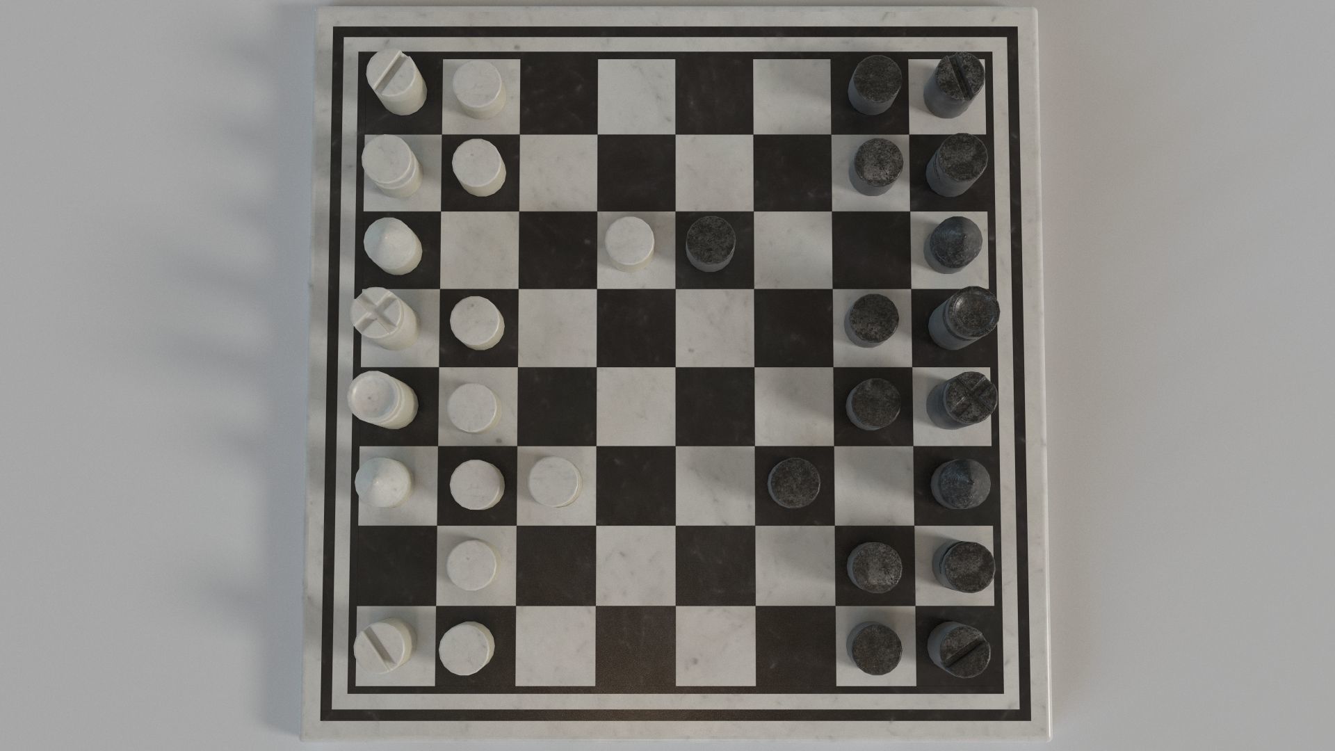CB2 Marble Chess Game 3D model_2