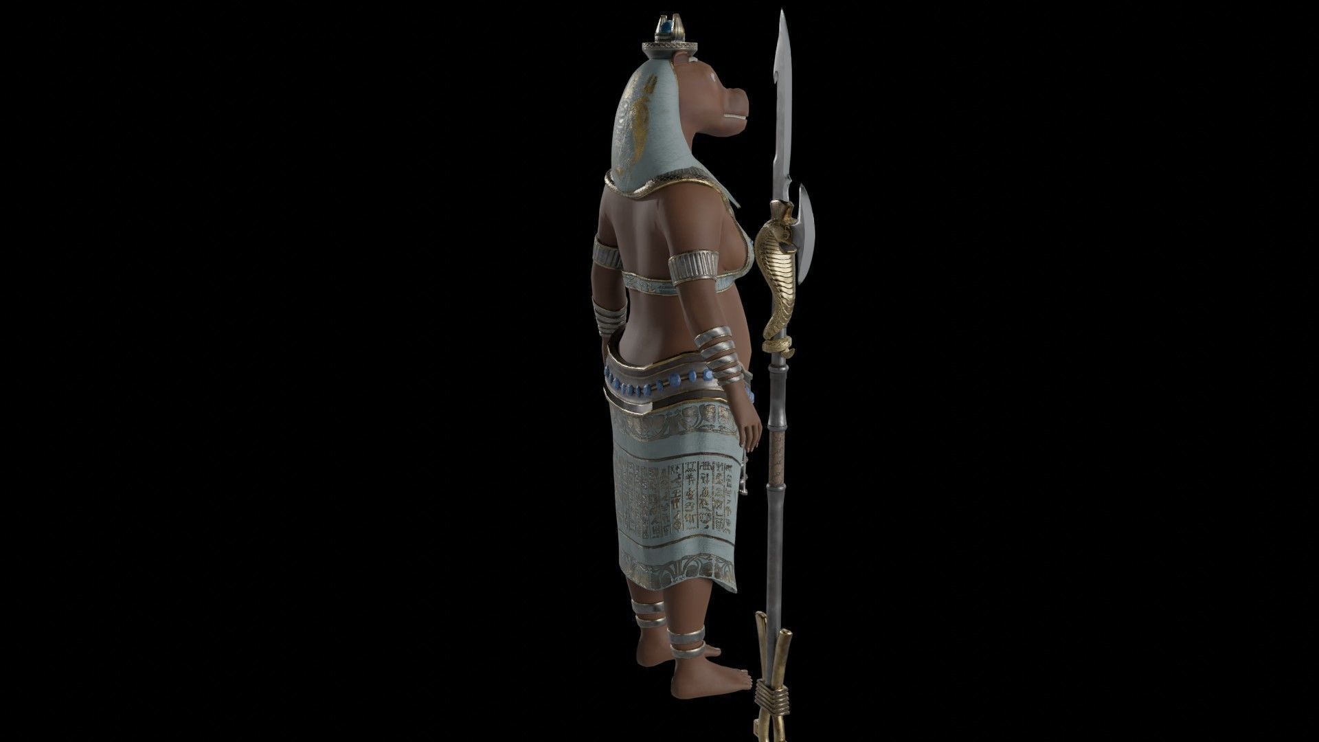 God Tawaret Low-poly 3D model_4