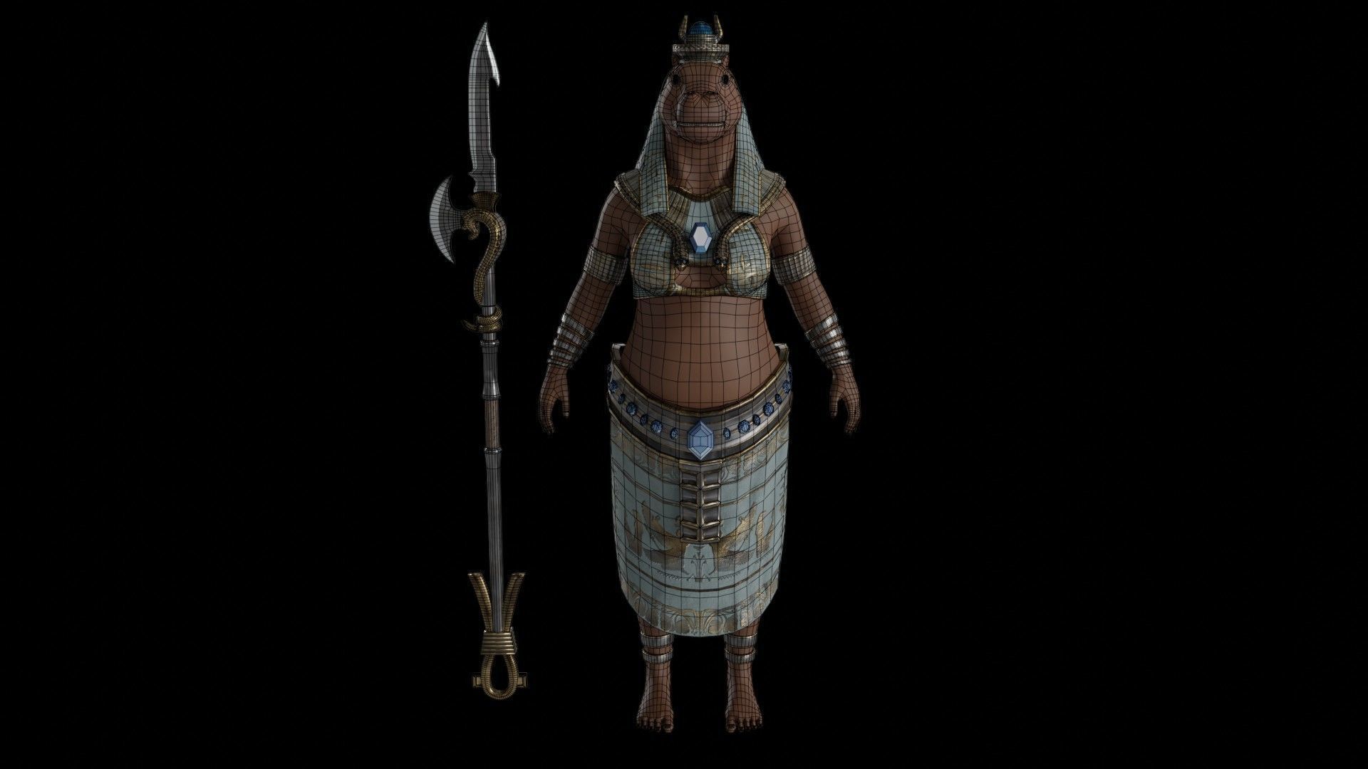 God Tawaret Low-poly 3D model_10