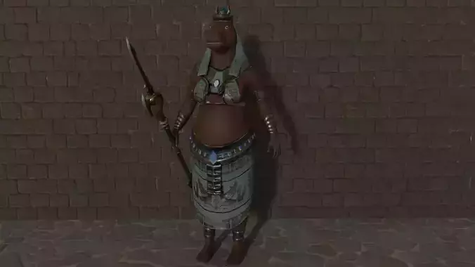 God Tawaret Low-poly 3D model