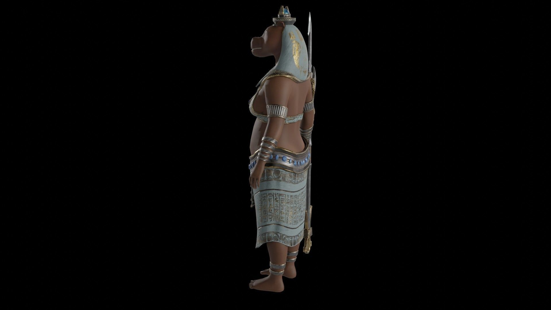God Tawaret Low-poly 3D model_6