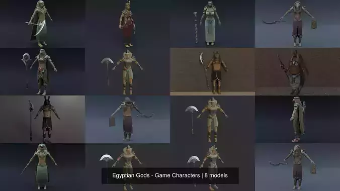 Egyptian Gods - Game Characters 3D Model Collection