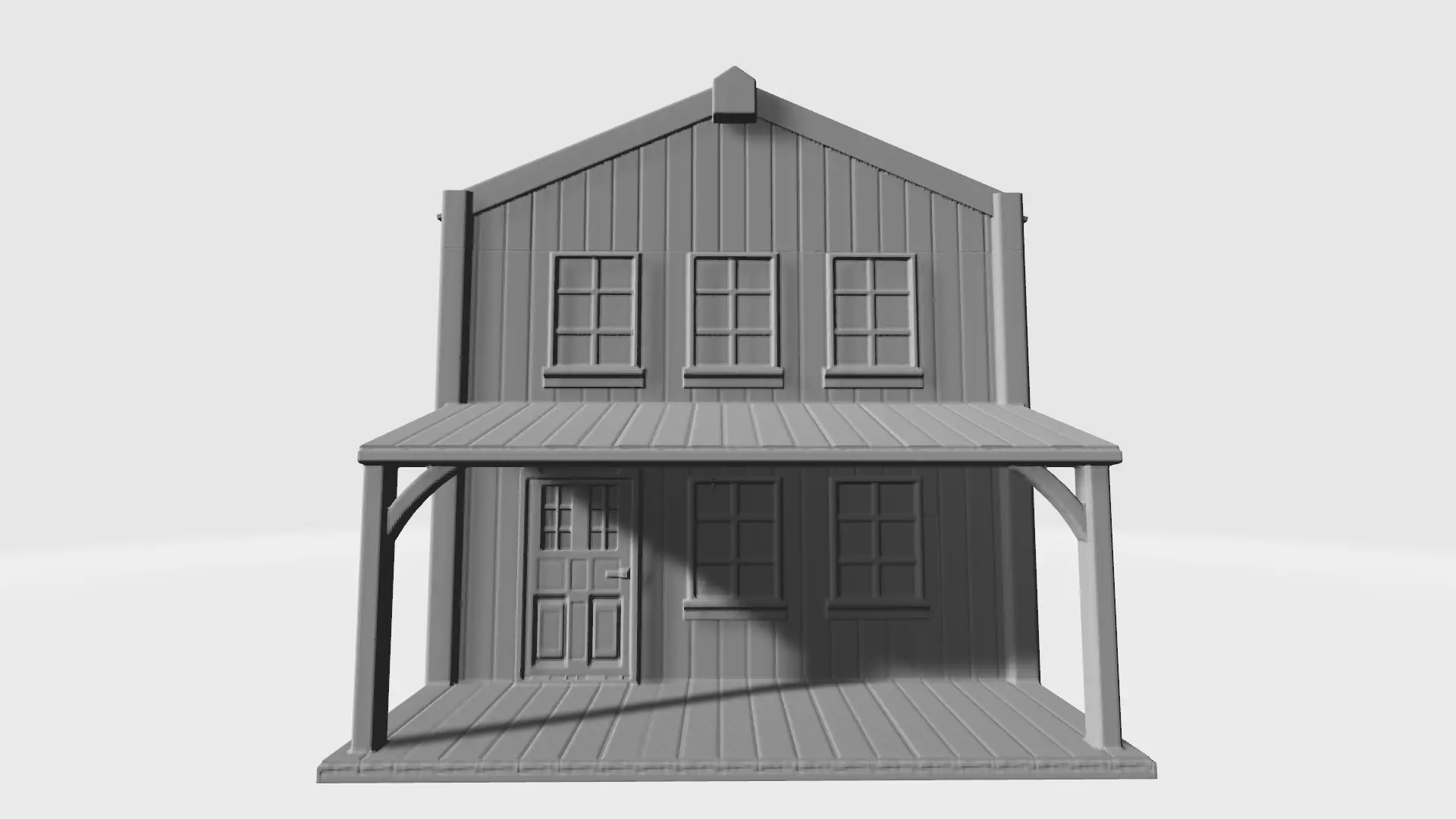 Wood house wild west 3D print model_0