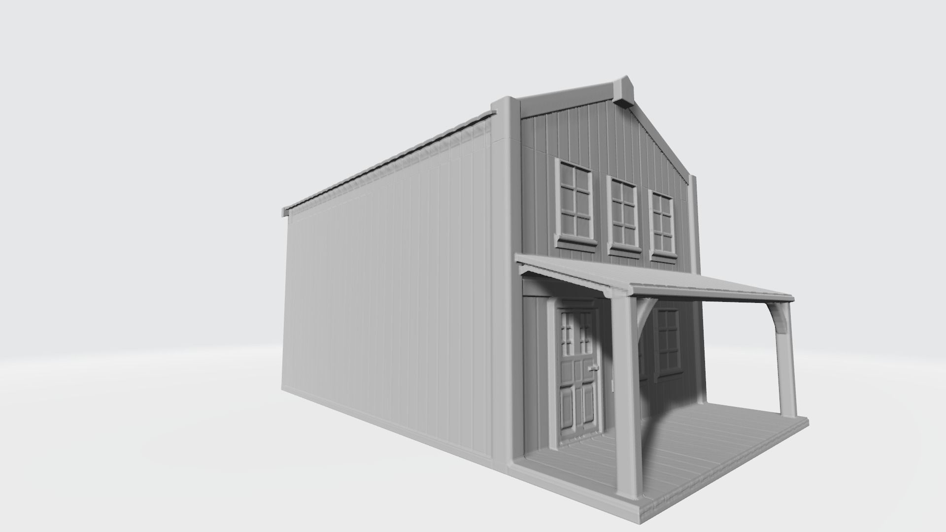 Wood house wild west 3D print model_1