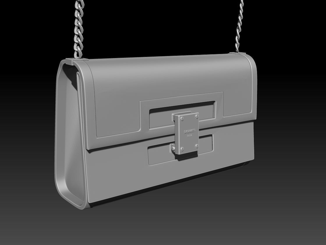 Woman Handbag Balmain Low-poly 3D model_15