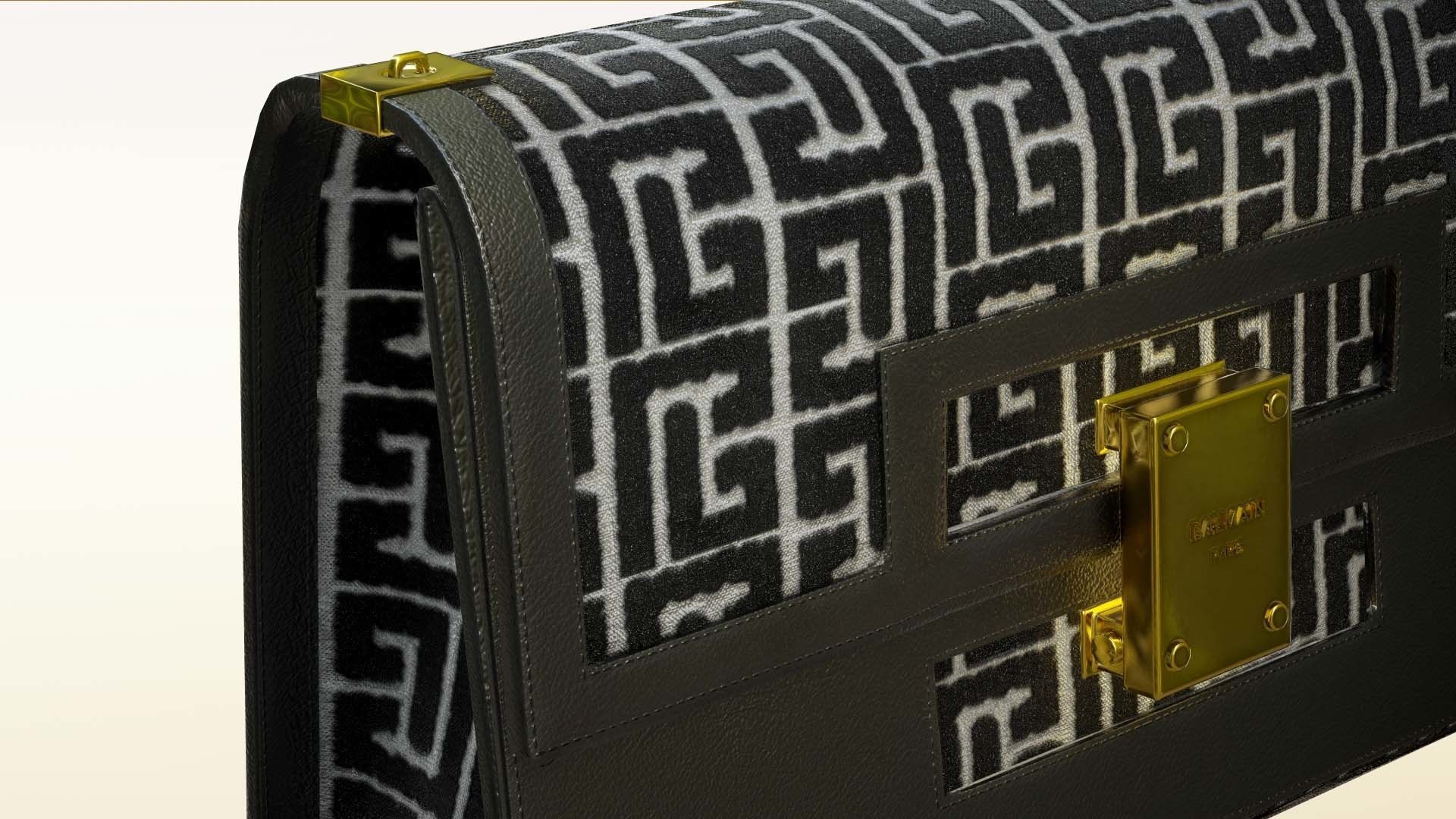 Woman Handbag Balmain Low-poly 3D model_3