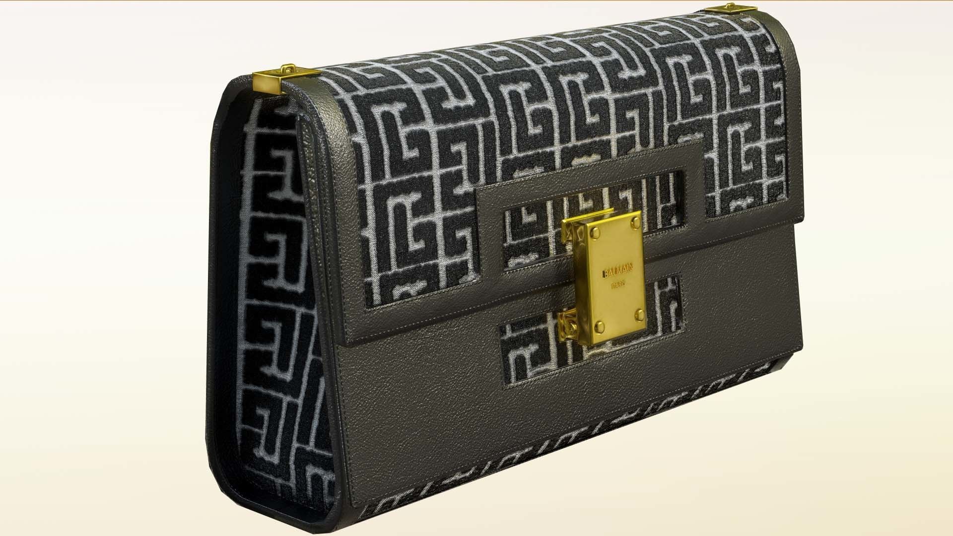 Woman Handbag Balmain Low-poly 3D model_10