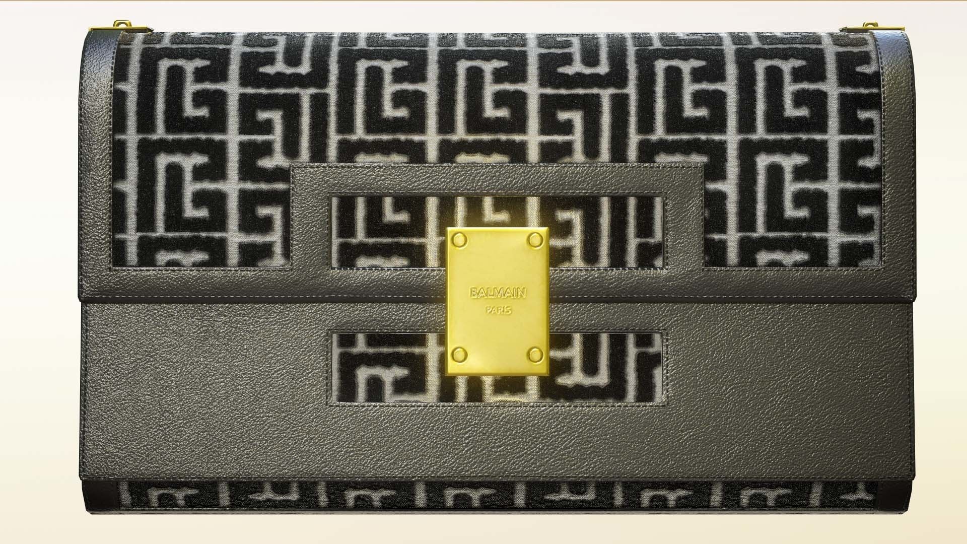 Woman Handbag Balmain Low-poly 3D model_7