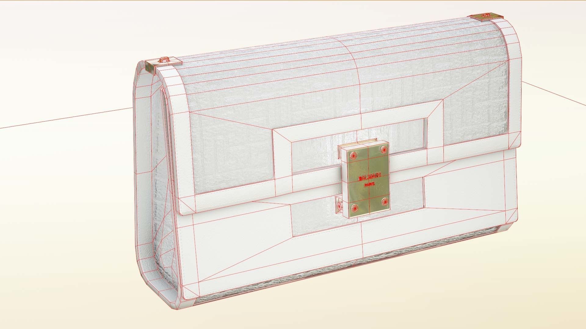 Woman Handbag Balmain Low-poly 3D model_13