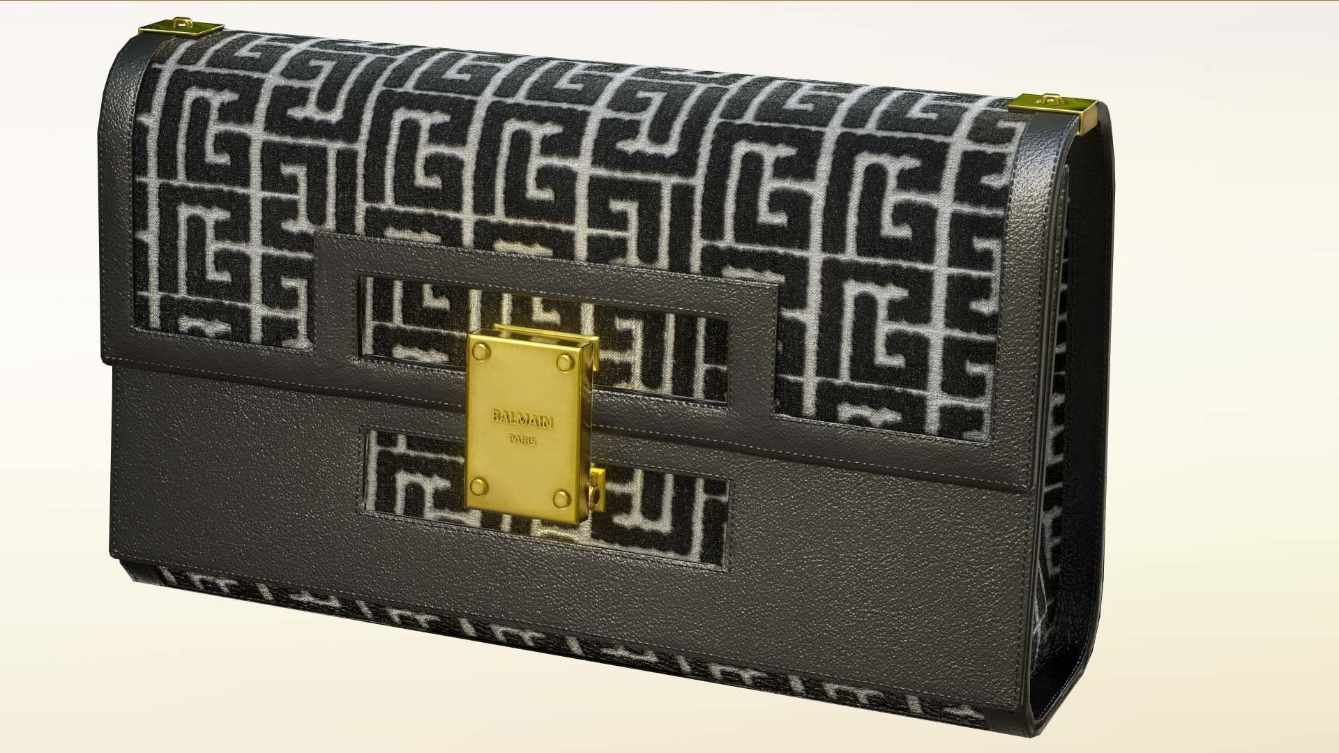 Woman Handbag Balmain Low-poly 3D model_4