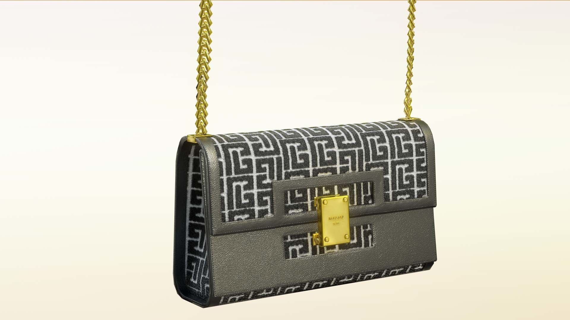 Woman Handbag Balmain Low-poly 3D model_5