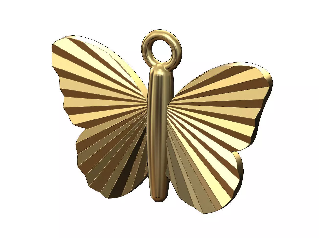 Faceted butterfly pendant and charm 3D print model