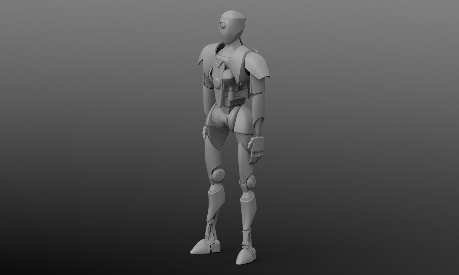 High-poly robot star wars character 3D model_1