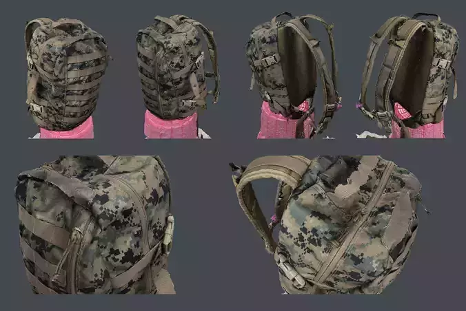 USMC ILBE Assault Pack 3D scan