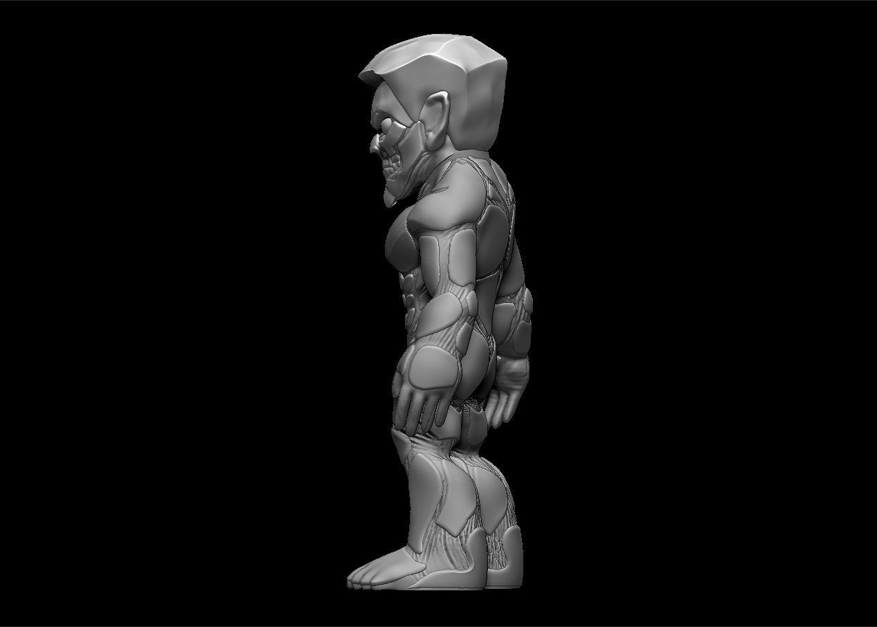 Chibi Attack on titans armored titan model set 3D print model_39