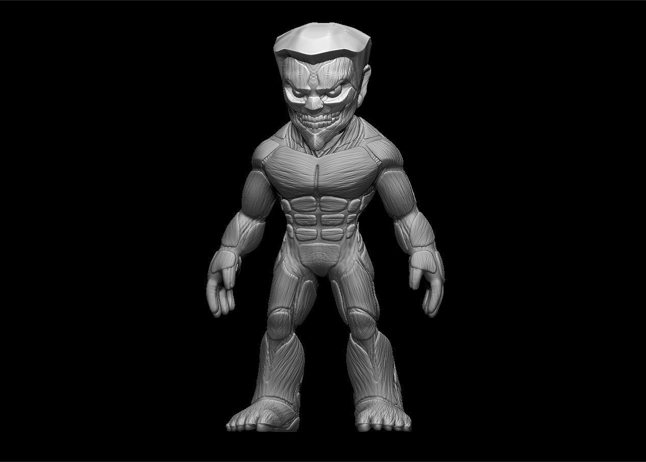 Chibi Attack on titans armored titan model set 3D print model_55