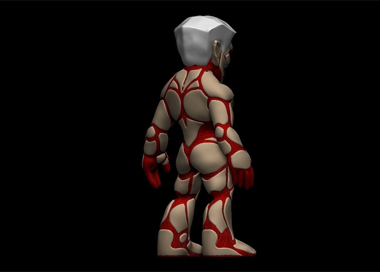 Chibi Attack on titans armored titan model set 3D print model_64