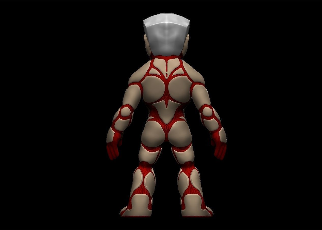 Chibi Attack on titans armored titan model set 3D print model_11