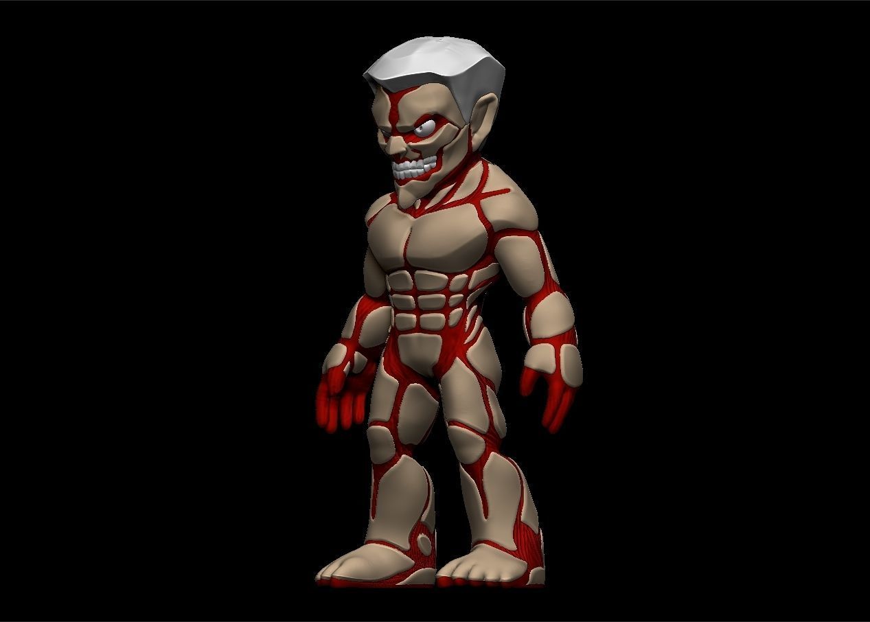 Chibi Attack on titans armored titan model set 3D print model_63