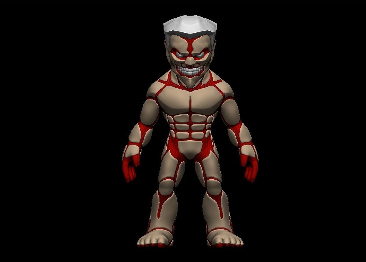 Chibi Attack on titans armored titan model set 3D print model_51