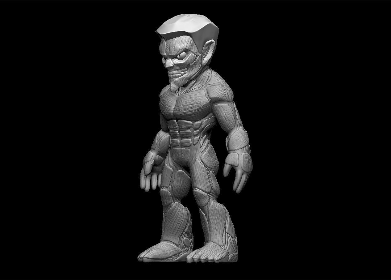 Chibi Attack on titans armored titan model set 3D print model_57