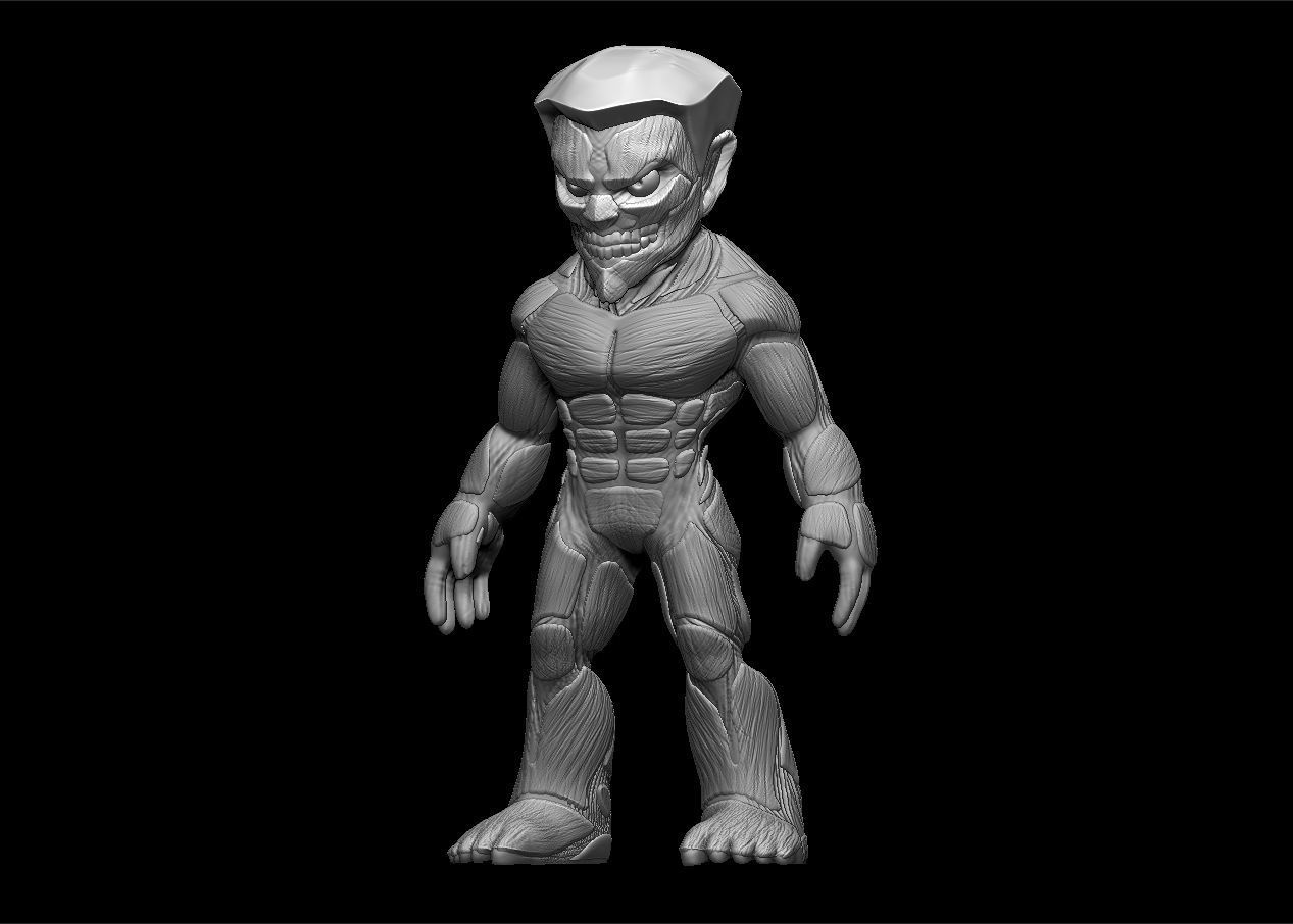 Chibi Attack on titans armored titan model set 3D print model_59