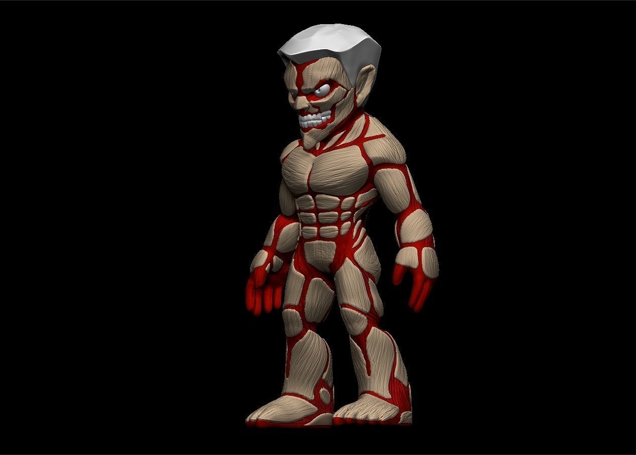 Chibi Attack on titans armored titan model set 3D print model_48
