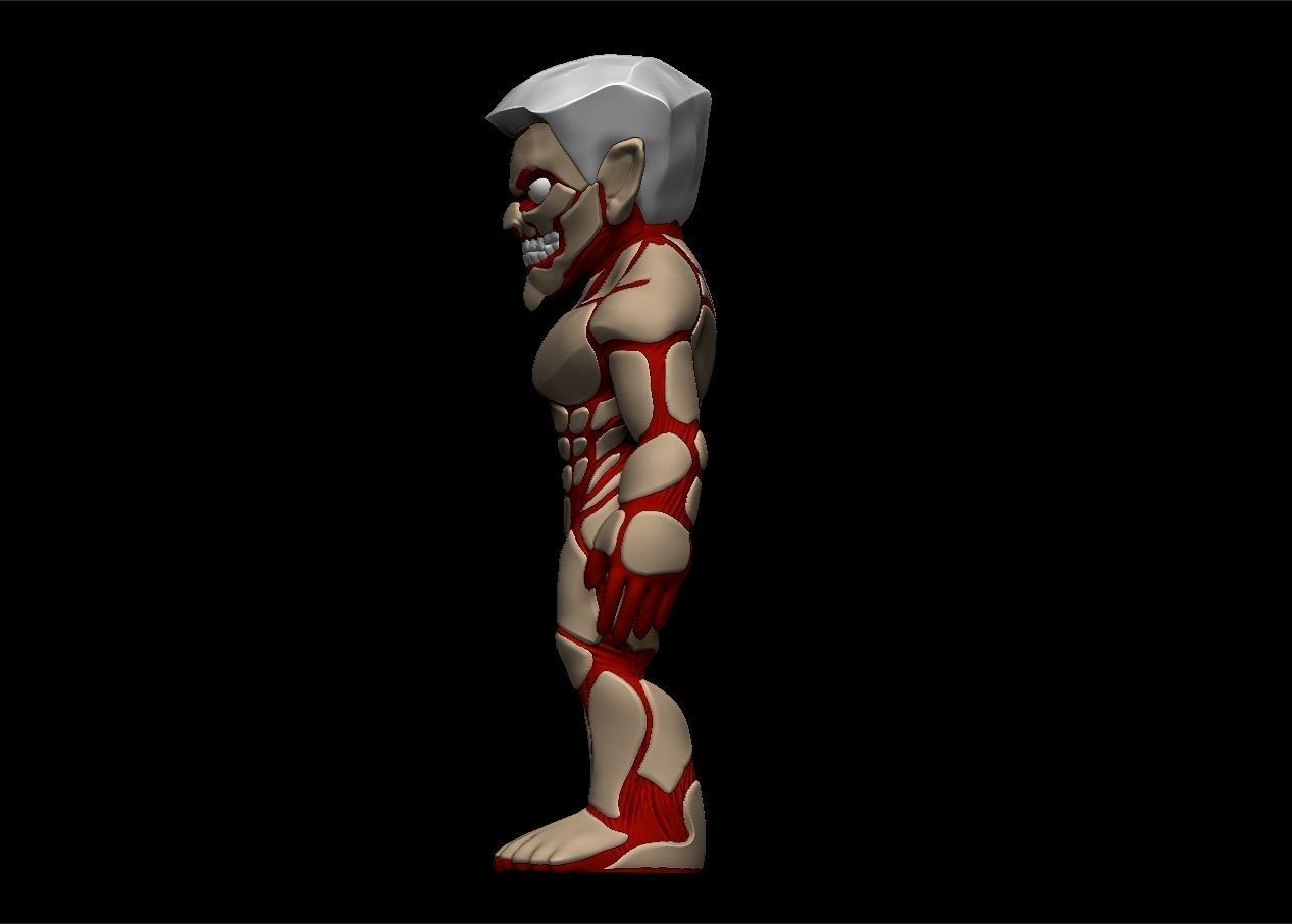 Chibi Attack on titans armored titan model set 3D print model_56