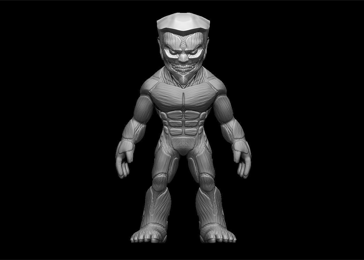 Chibi Attack on titans armored titan model set 3D print model_58