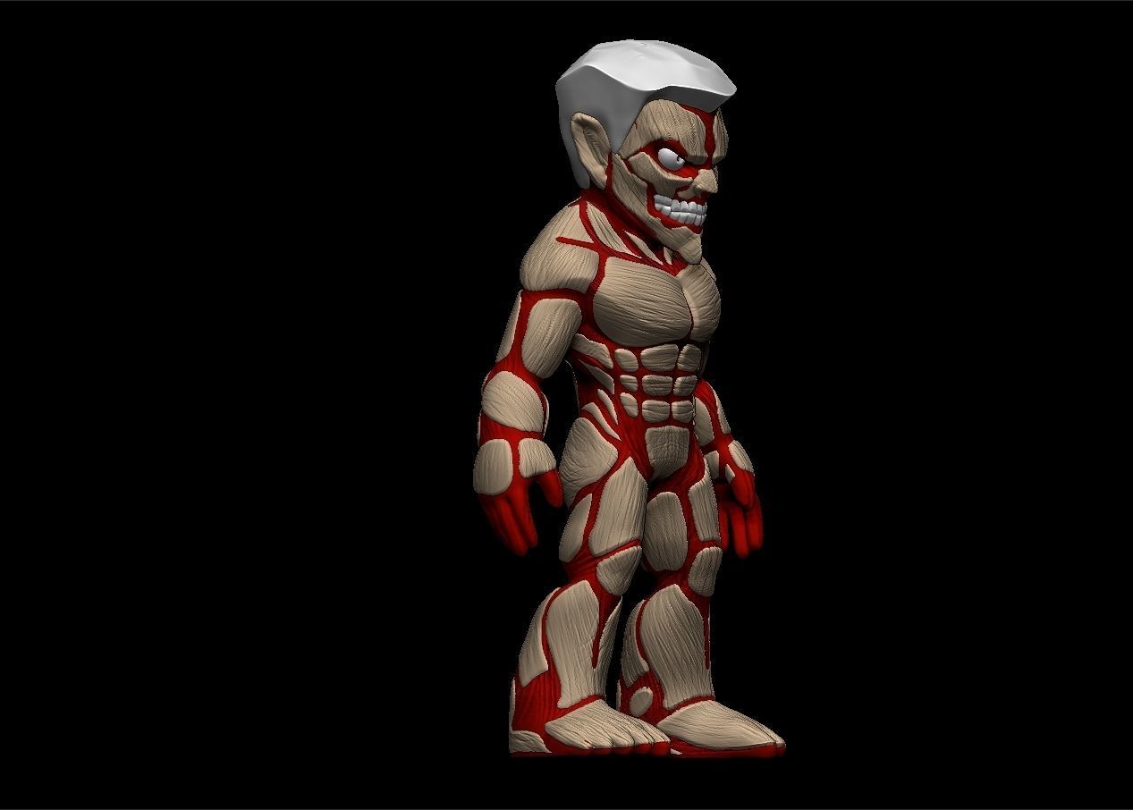 Chibi Attack on titans armored titan model set 3D print model_62