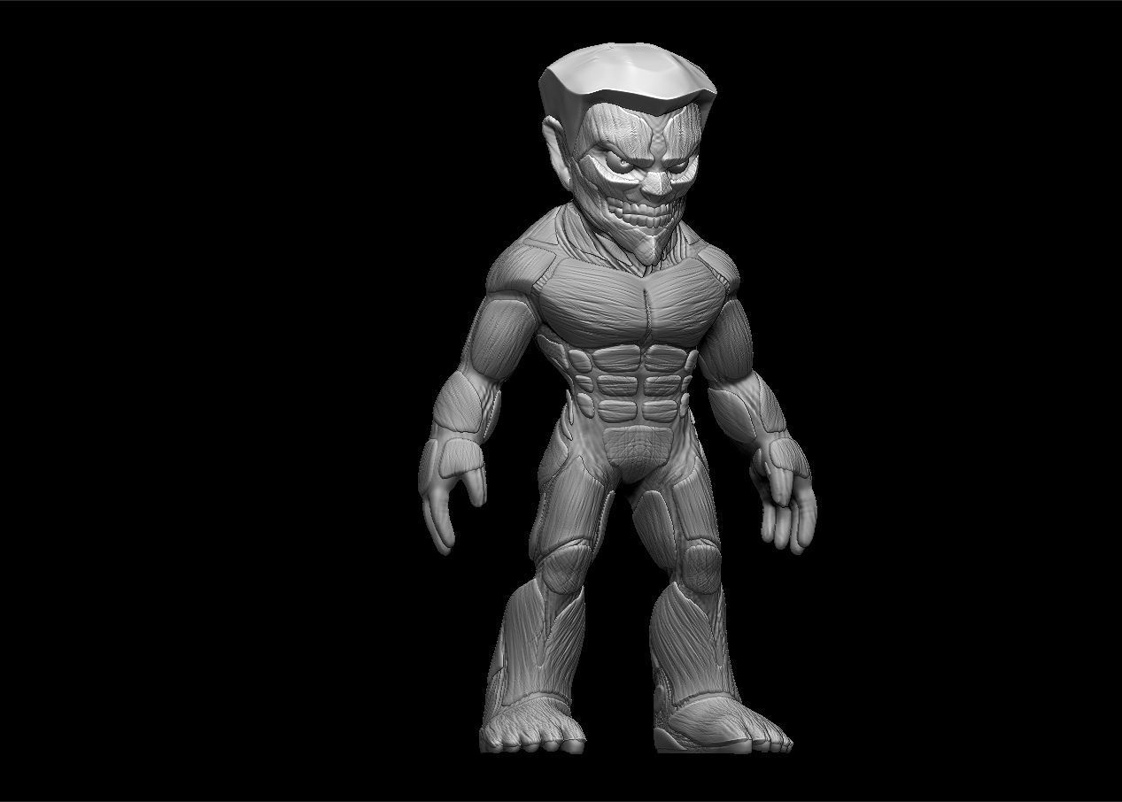 Chibi Attack on titans armored titan model set 3D print model_60