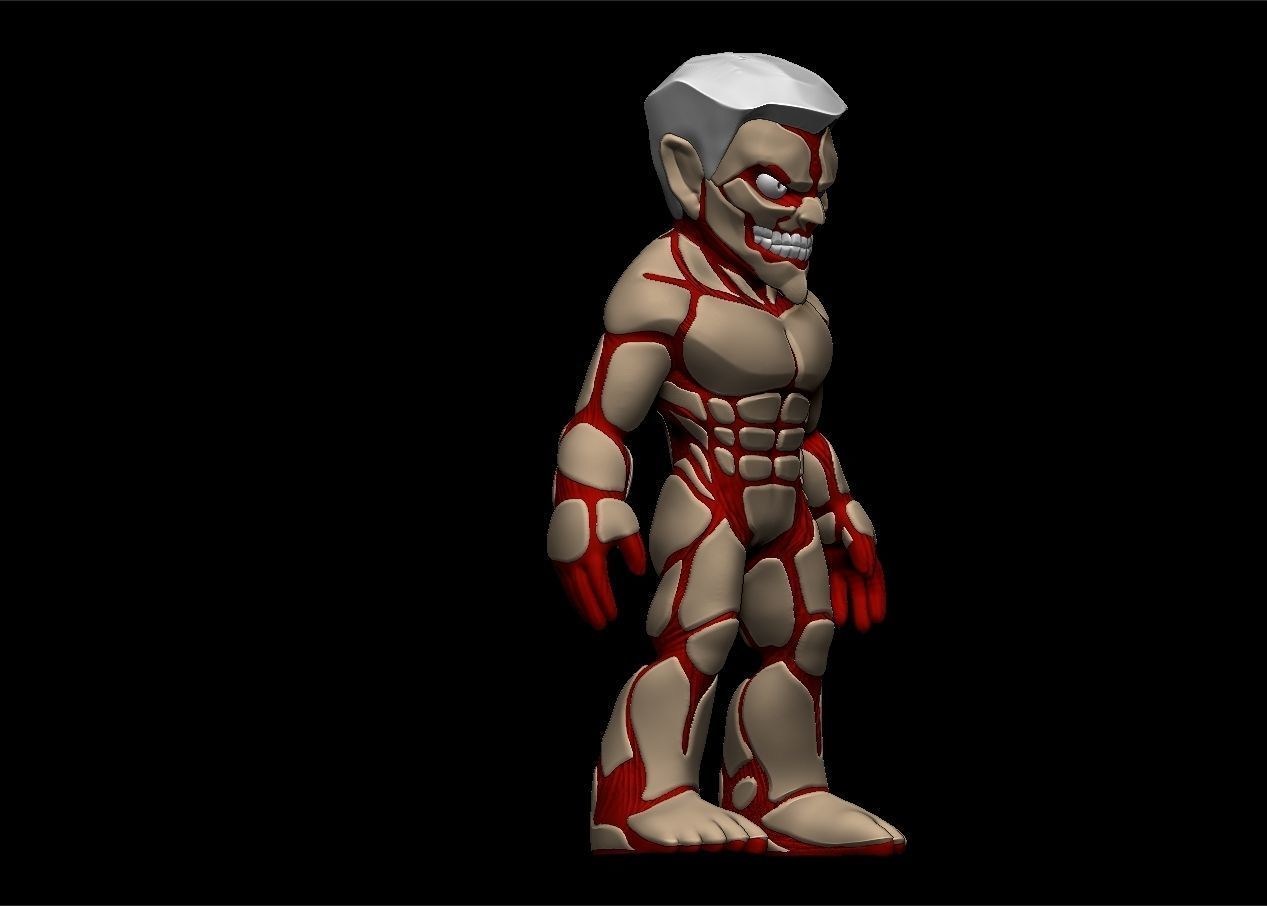 Chibi Attack on titans armored titan model set 3D print model_4