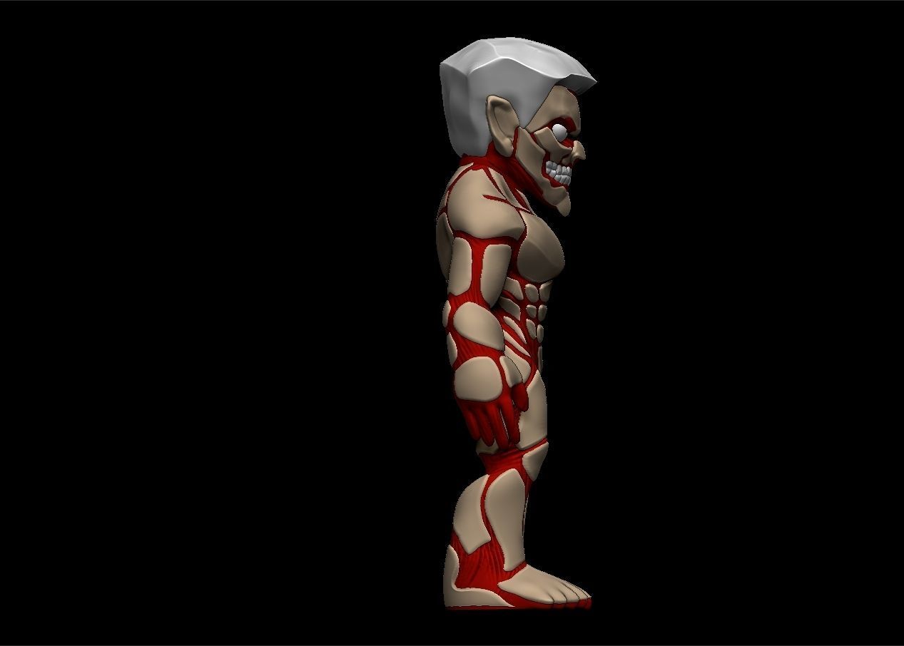 Chibi Attack on titans armored titan model set 3D print model_8