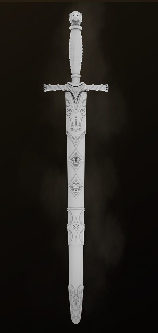 Kingsguard sword Game of thrones Subdivision ready Low-poly 3D model_3
