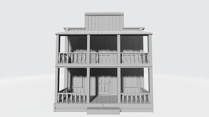 Wild west two-storey house 3D print model