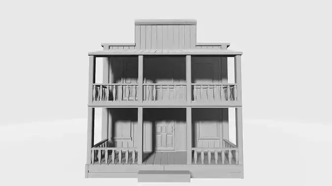 Wild west two-storey house 3D print model