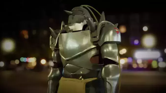 Alphose Elric Armor Full Metal Alchemist Low-poly 3D model