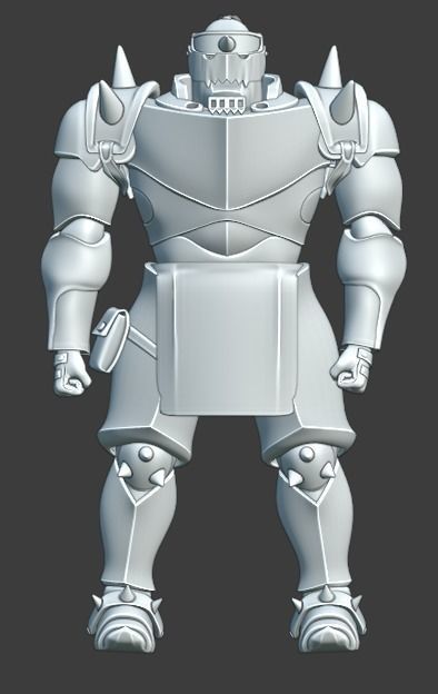 Alphose Elric Armor Full Metal Alchemist Low-poly 3D model_2