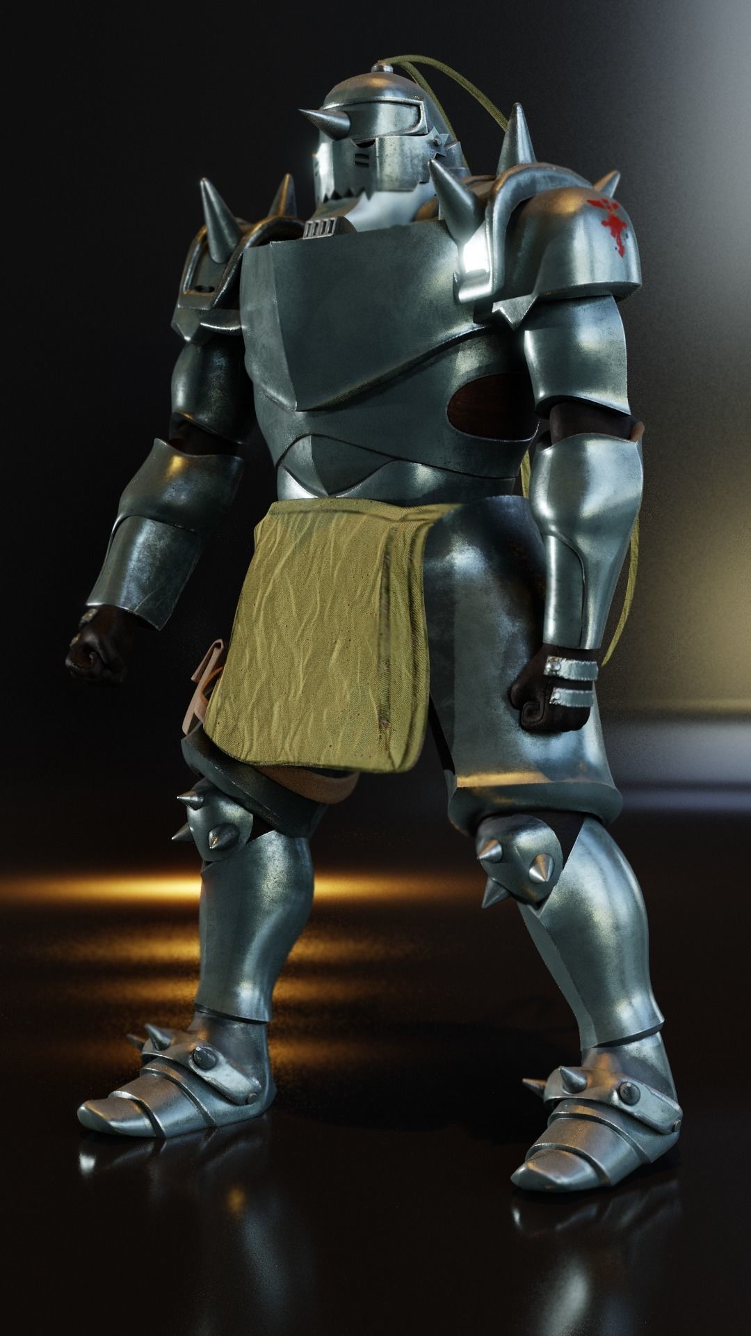 Alphose Elric Armor Full Metal Alchemist Low-poly 3D model_1