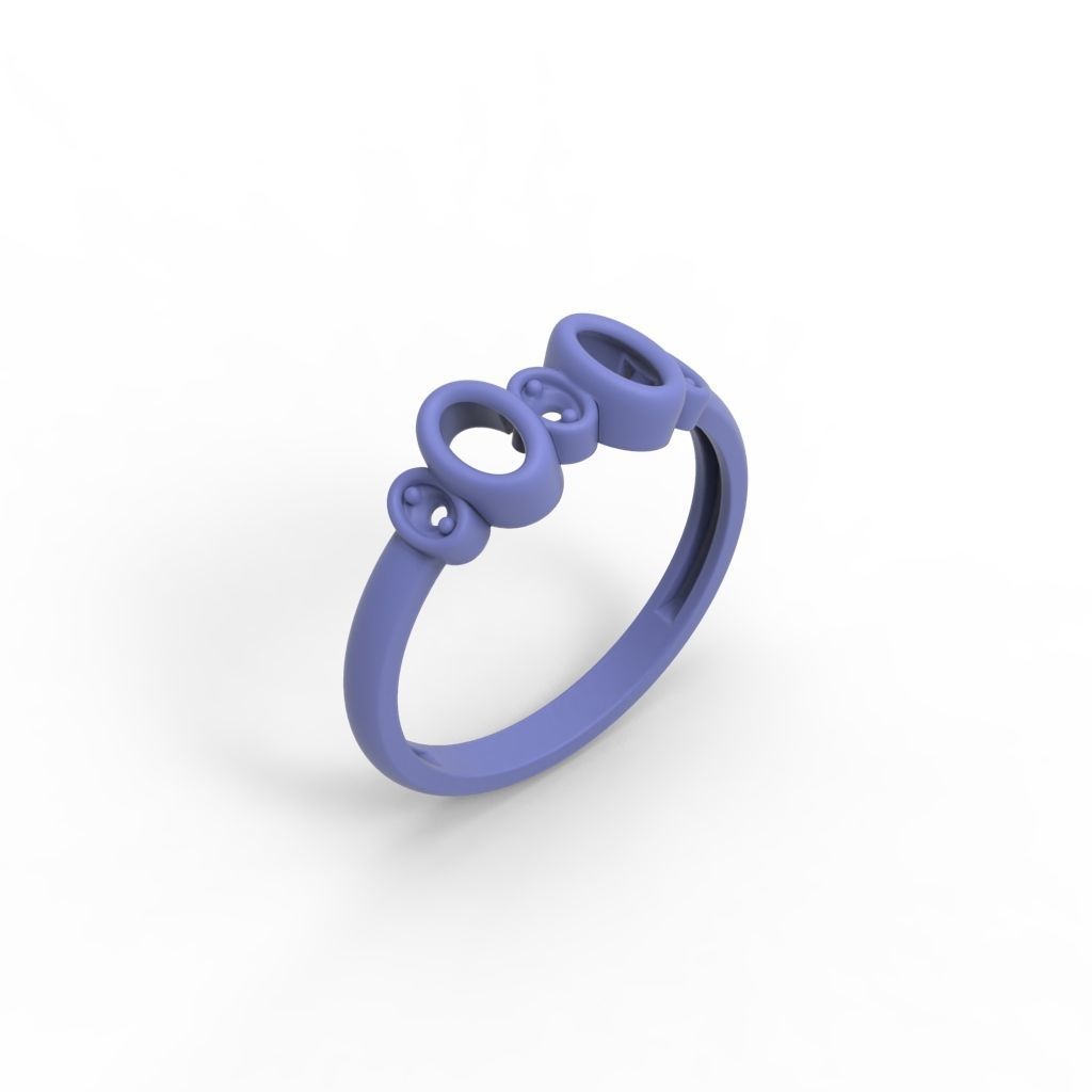 Women ring with gems 3dm stl 3D print model_16