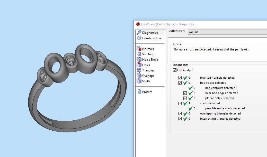 Women ring with gems 3dm stl 3D print model_8