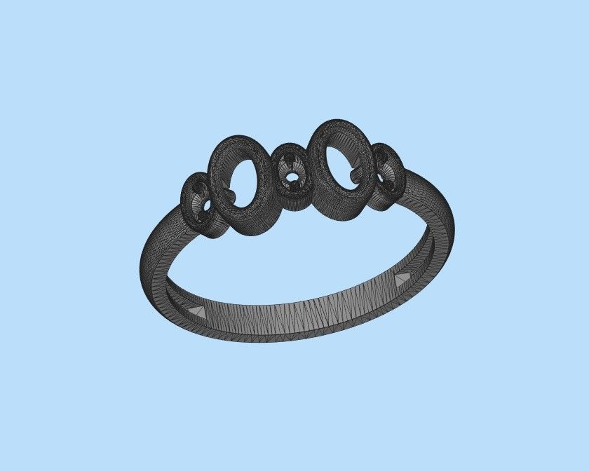 Women ring with gems 3dm stl 3D print model_33