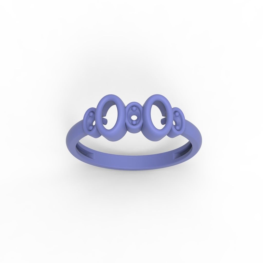 Women ring with gems 3dm stl 3D print model_18