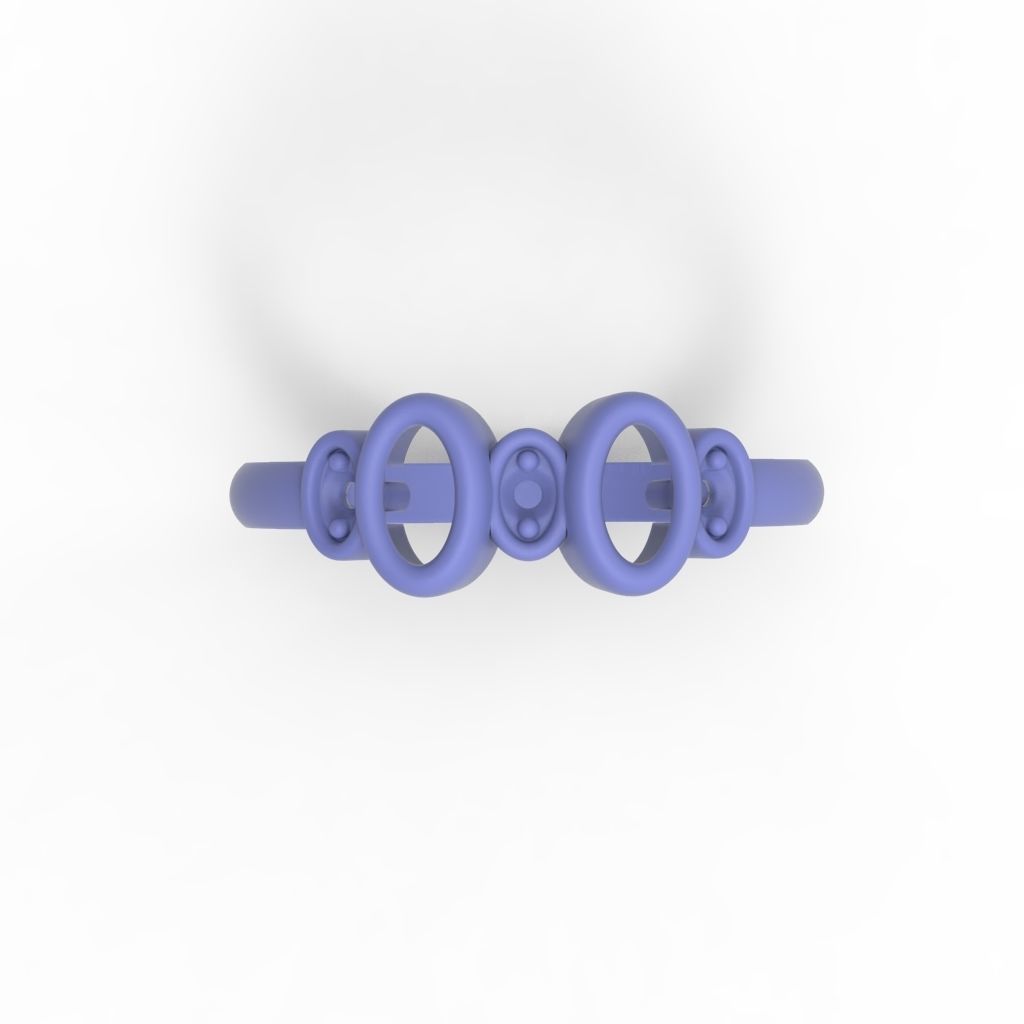 Women ring with gems 3dm stl 3D print model_17