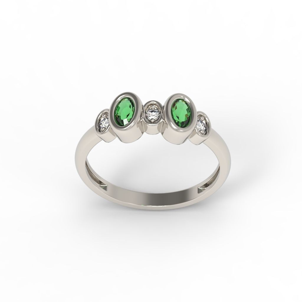 Women ring with gems 3dm stl 3D print model_12