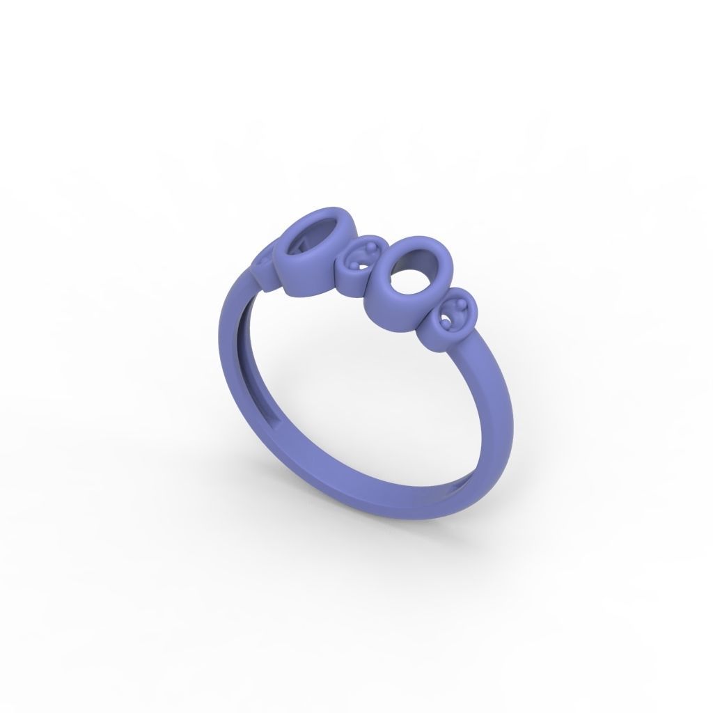 Women ring with gems 3dm stl 3D print model_19