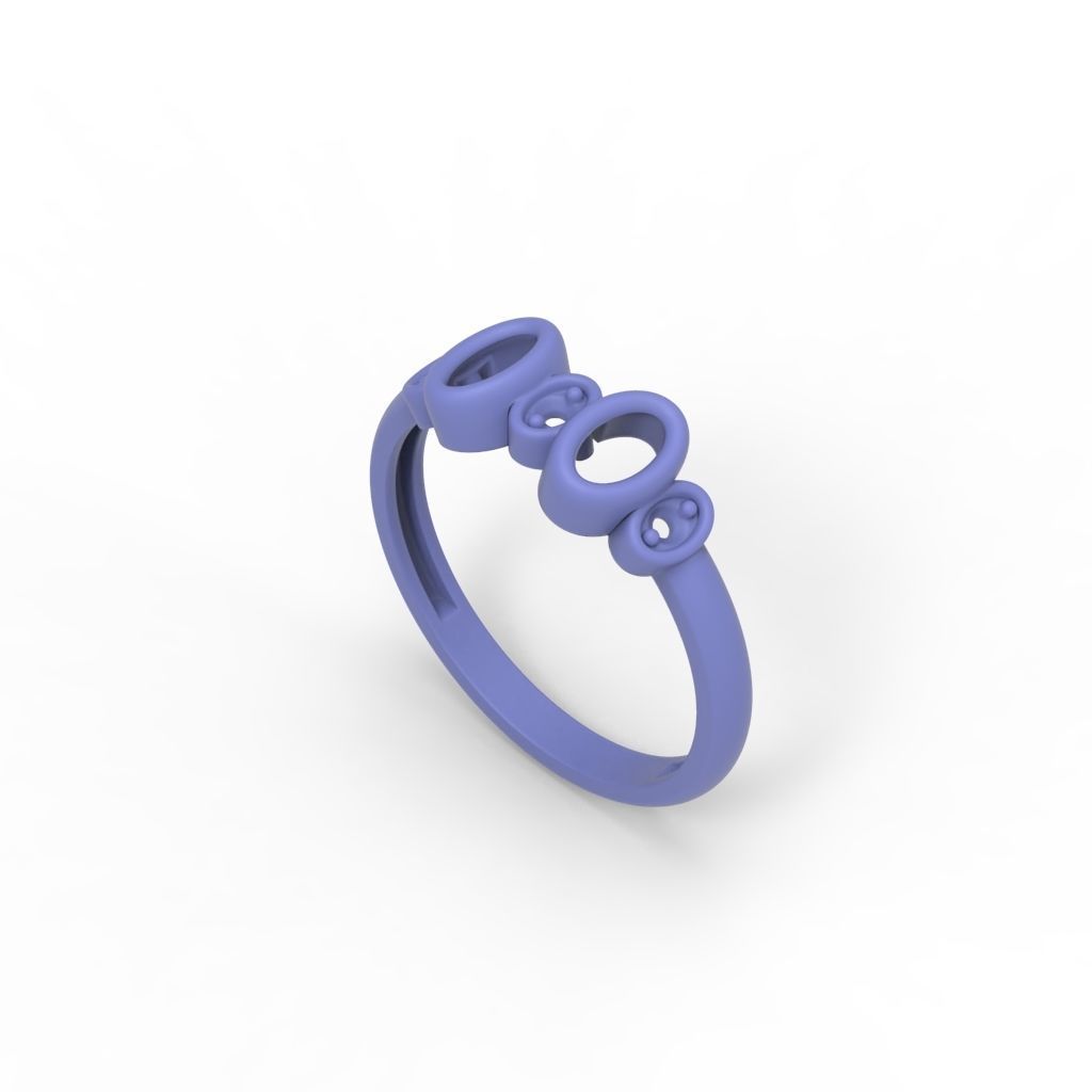 Women ring with gems 3dm stl 3D print model_22