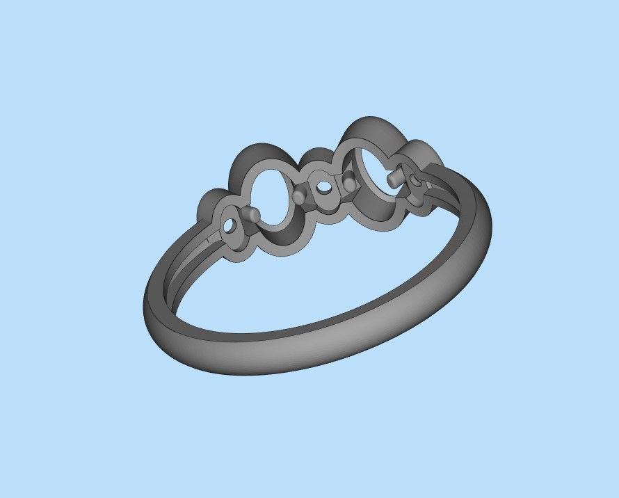Women ring with gems 3dm stl 3D print model_27
