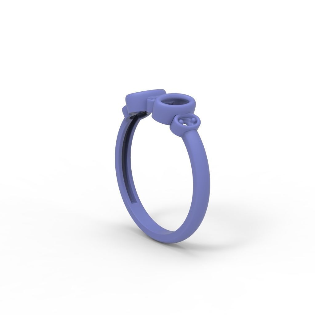Women ring with gems 3dm stl 3D print model_21